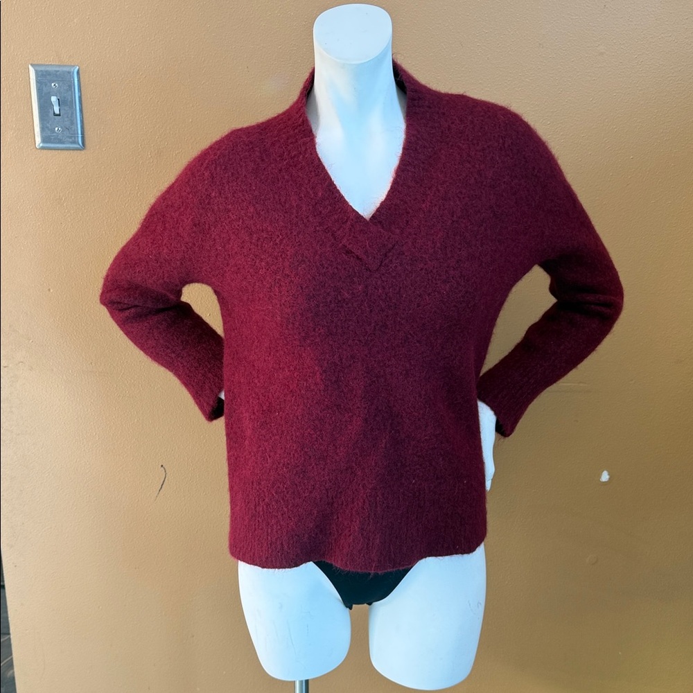 Momoni made in Italy Women’s Sweater Size M Burgundy Alpaca Blend